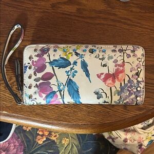 INC International Concepts Floral Wristlet with Pink and Blue Accents